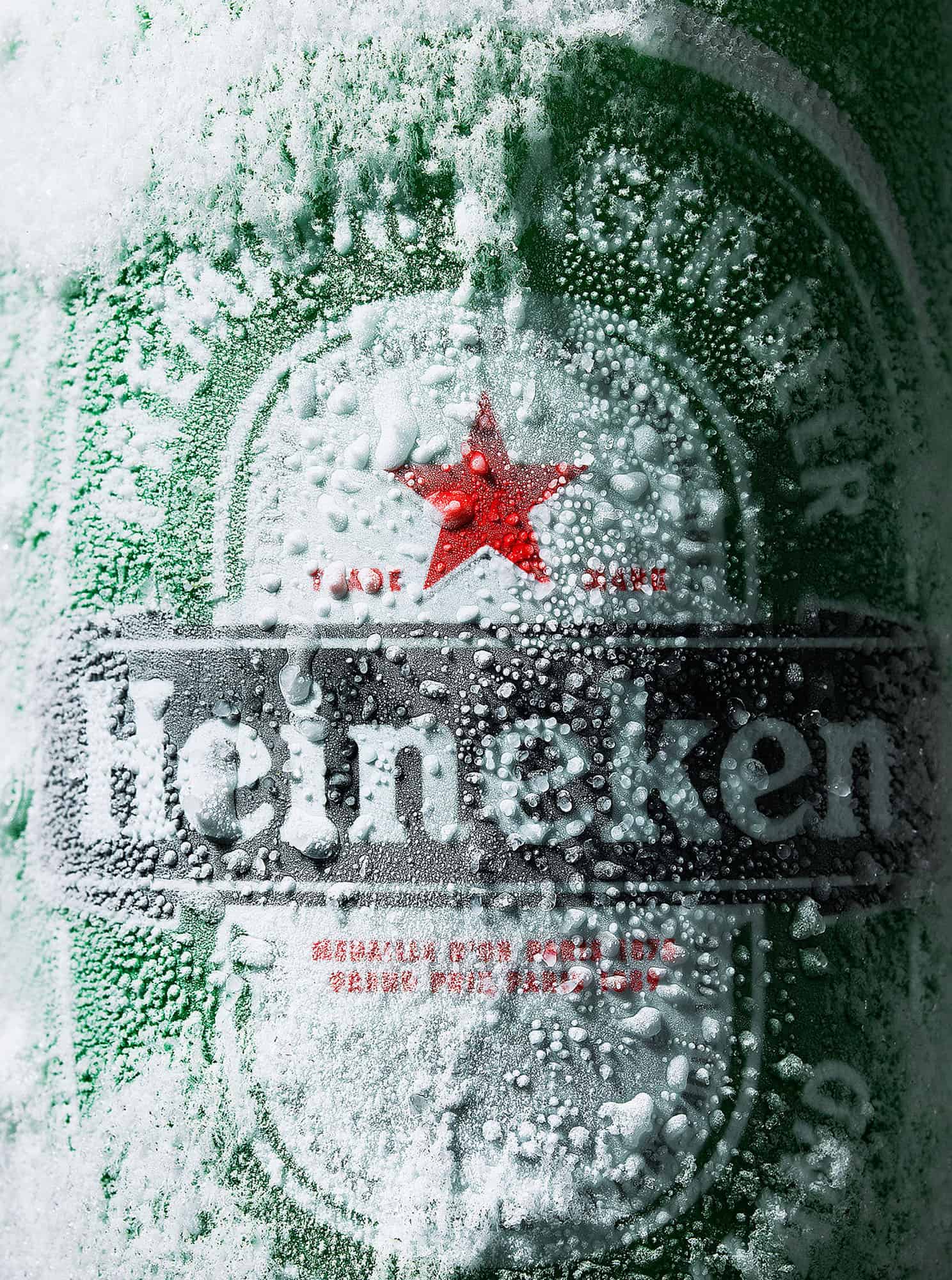 Frozen Can of Heineken Beer