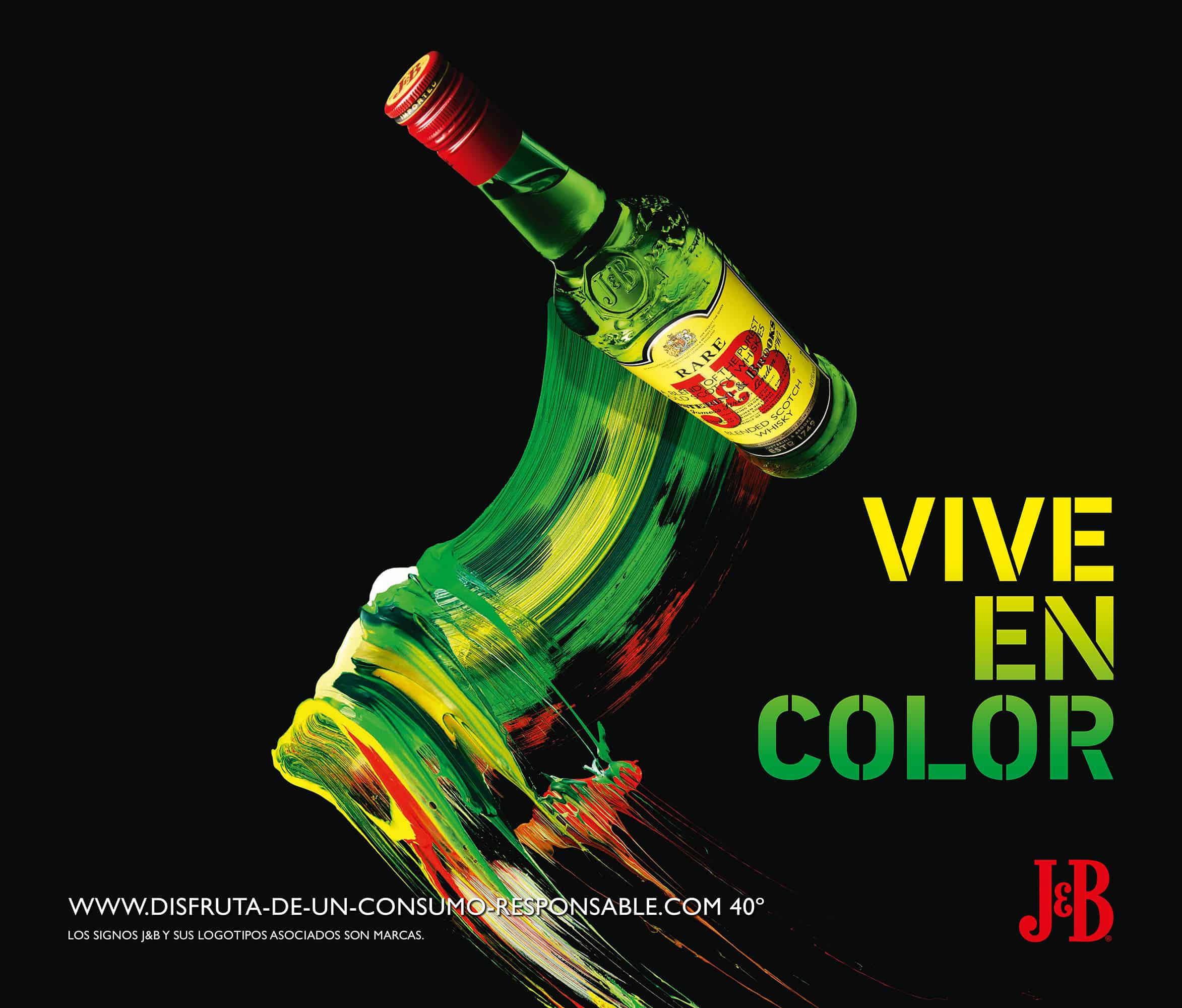 Advertising J&B Scotch Whisky Vive En Color Flash
