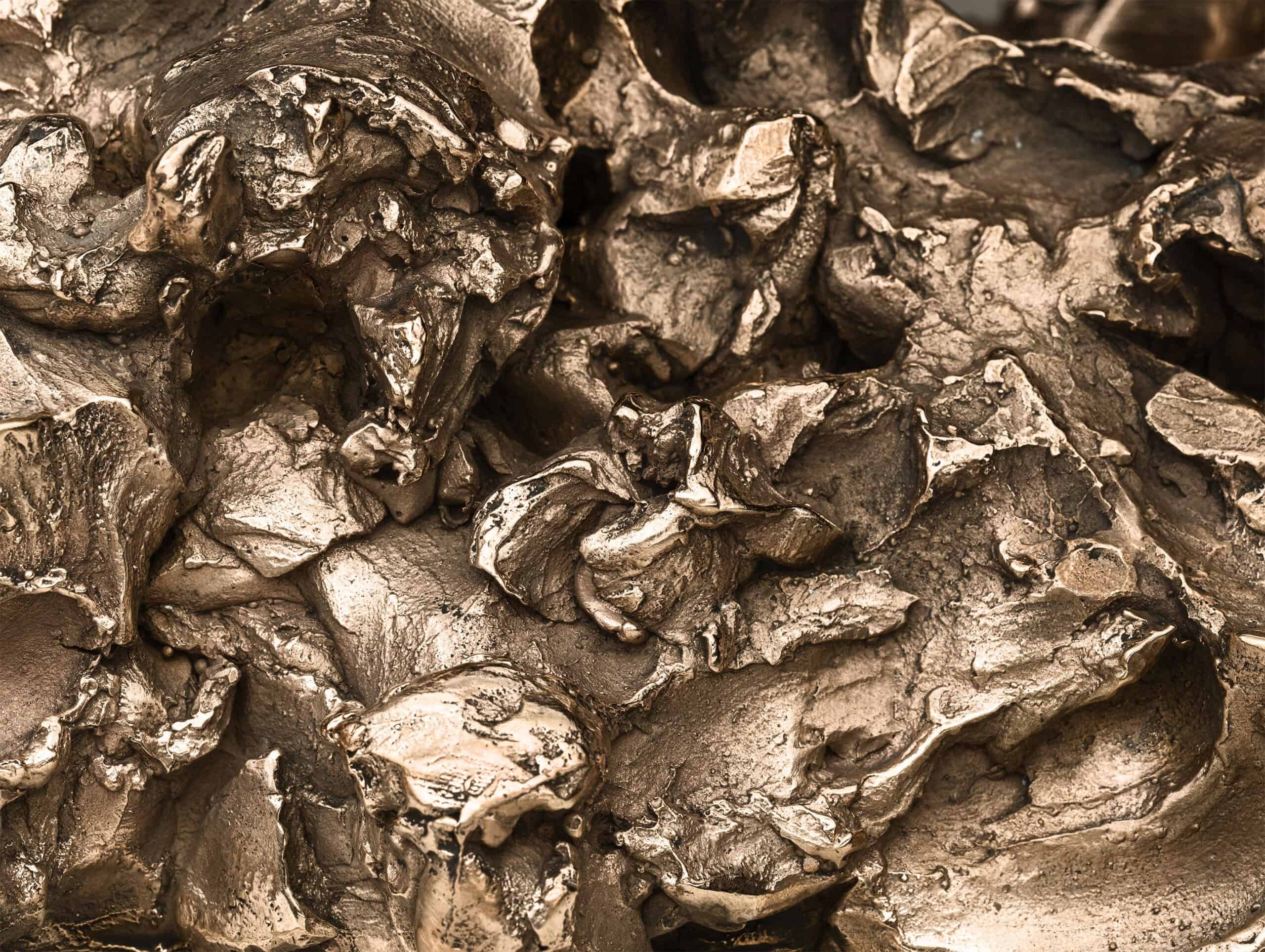 Close-up of a bronze sculpture