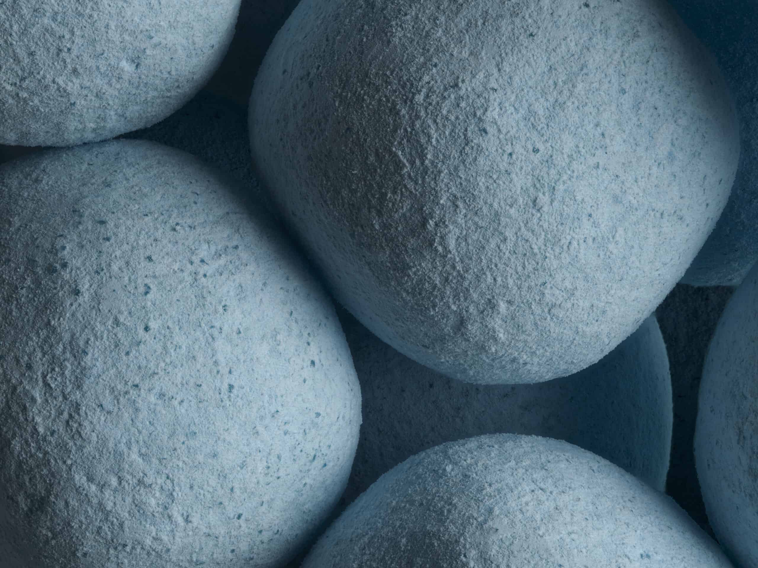 Macro image of blue bon bon sweets taken by London food photographer Jonathan Knowles